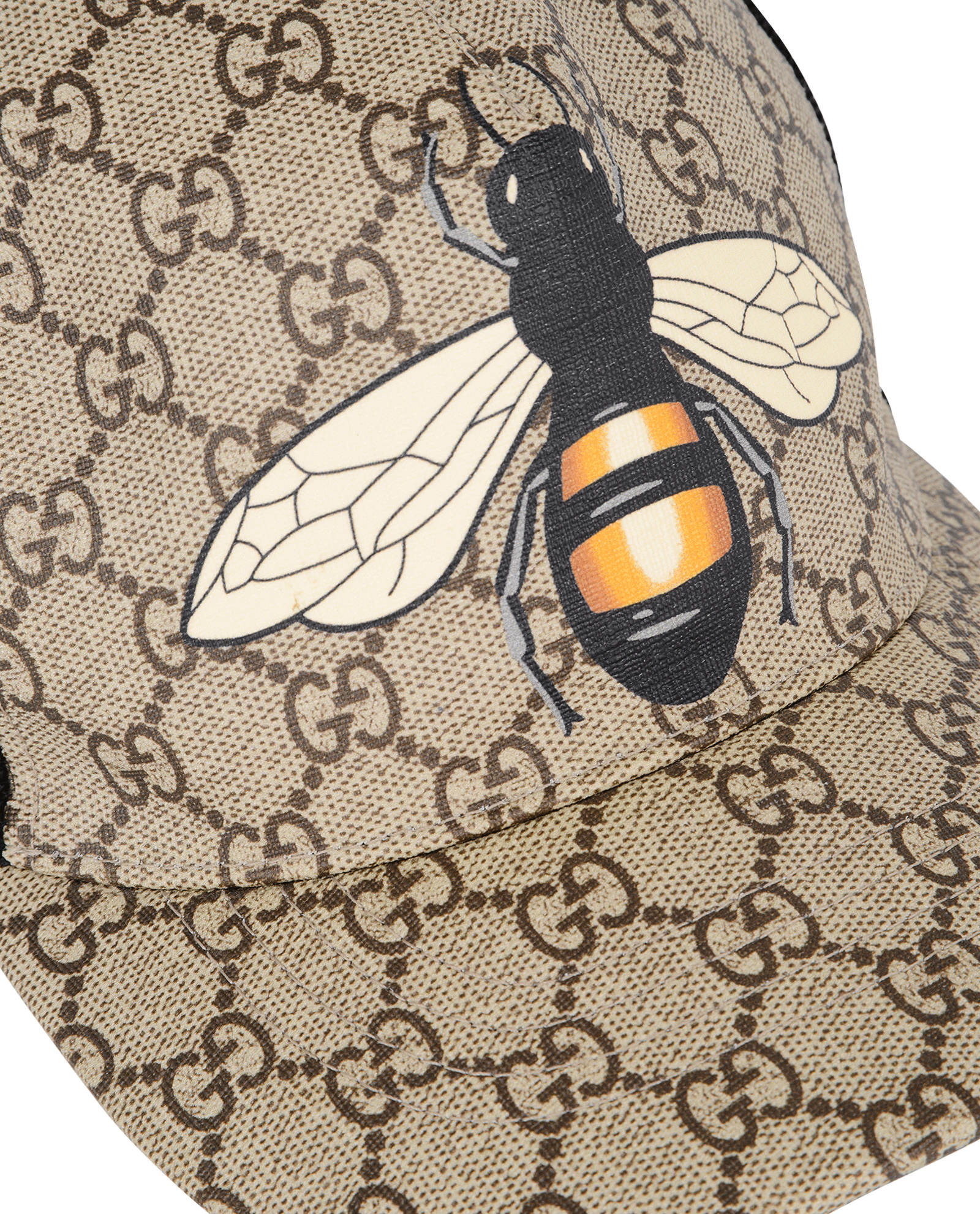 Gucci Bee & GG Supreme Baseball Cap, &pound;180, Accessories, Beige/Black, Cotton/Polyester (Polymer), Other view